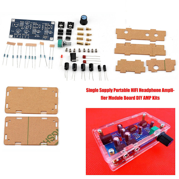 Enkel forsyning bærbar HIFI hodetelefonforsterker modul DIY AMP-sett