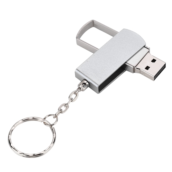 Färgväxlande Push-pull Metall U-disk USB Flash Drive Minnespinne 16G med Nyckelring (Silver)