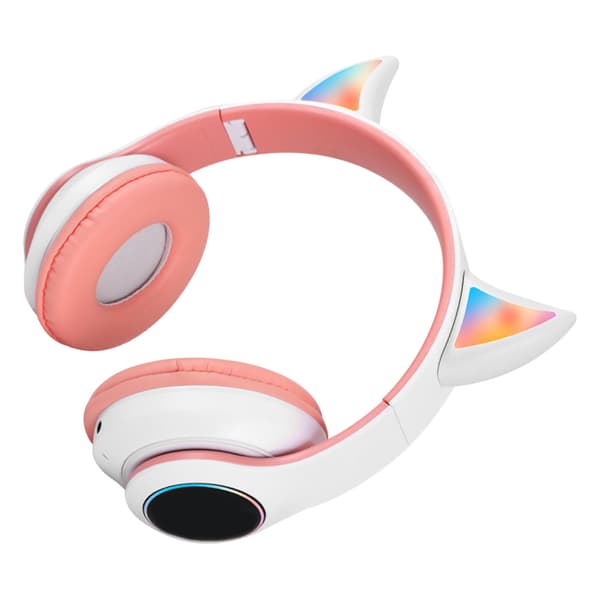 Foldbar Bluetooth-hovedtelefon HiFi-glødeeffekt Letvægts behagelig sød trådløs headset Pink