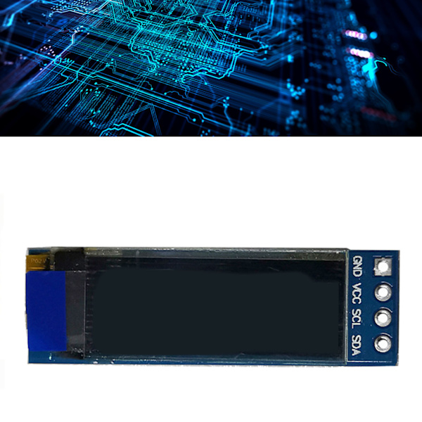 0,91 tums organisk LED-skärmmodul 12C IIC-gränssnitt Blå organisk ljusemitterande diodmodul för DIY-elektroniska enheter