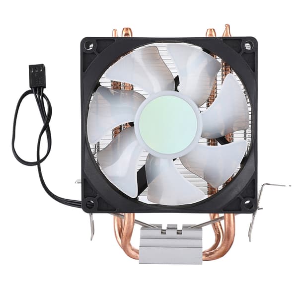 9cm CPU-kjøler 2 rør enkel vifte CPU-kjøleradiator fargerik lys luftkjølevifte