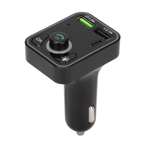 Mini-bil laddare adapter stödjer USB minneskort BT med LED-skärm DC12V