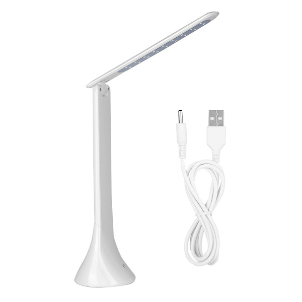 180° Foldbar LED-lampe 33% energibesparelse 3-trins lysstyrke LED-bordlampe til arbejde/studie - Hvid