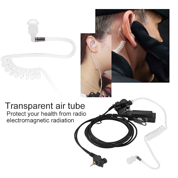 Air Tube Ørepropp PTT Walkie Talkie Headset for Mth600/650/800/850