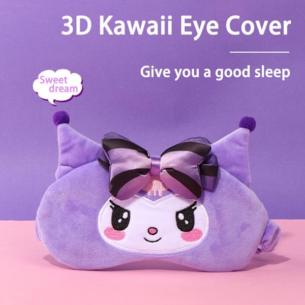 Kawaii Sovmask för Flickor & Kvinnor Sömnmask Söt Tecknad Mjuk Plysch Ögonmask Hårband Barn Ögonskugga Födelsedag Julklappar