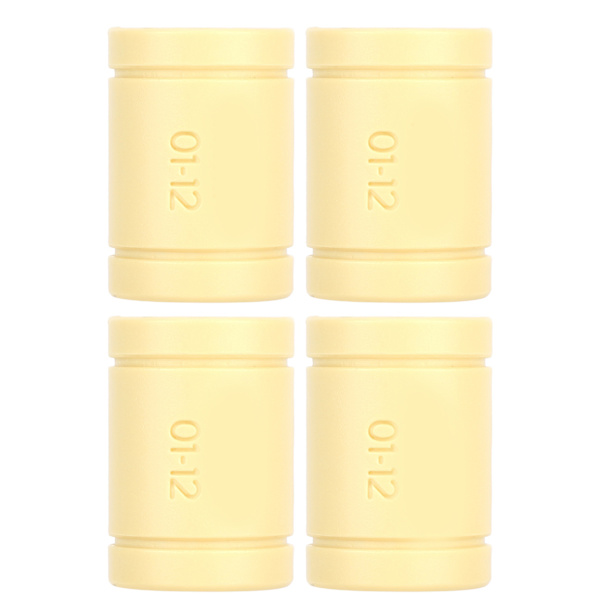 4 stk. Lejeskafter i Plast Gul LM12UU Massiv Polymer Lineærlejer til 3D-printer RepRap Mendel RJMP‑01‑12