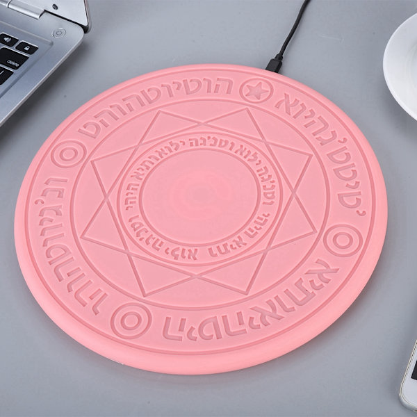 10W Magic Array Music Wireless Fast Charger TAPE-C Dual Interface Charge Pad for Android(Pink)
