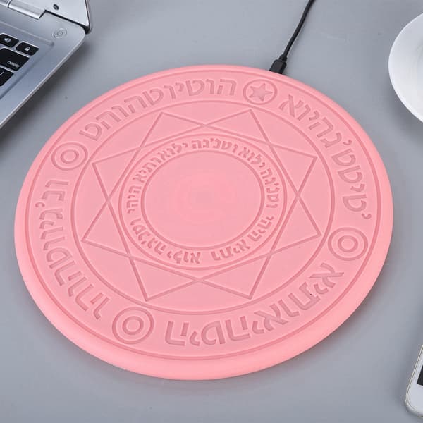 10W Magisk Array Musik Trådløs Hurtigoplader TAPE-C Dobbelt Interface Opladningsplade til Android(Pink)