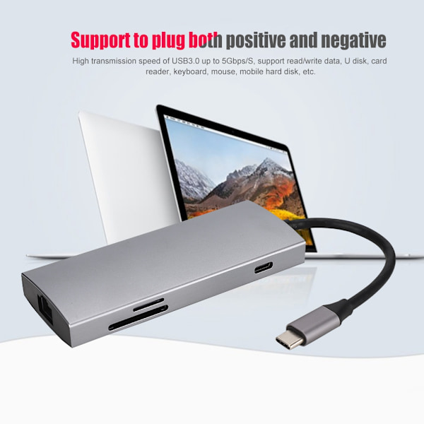 VT106 7 i 1 Multifunktionel Udvidelsesdockingstation Hub til Type-C Interface Notebooks