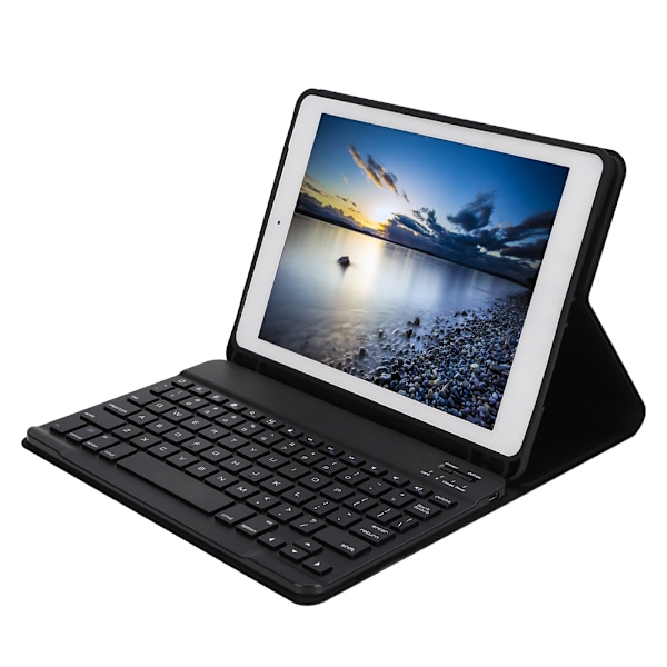 FT&#8209;1030E Smart Sleep Tablet Bluetooth Keyboard Protector med pennfack för iOS Mörkblå