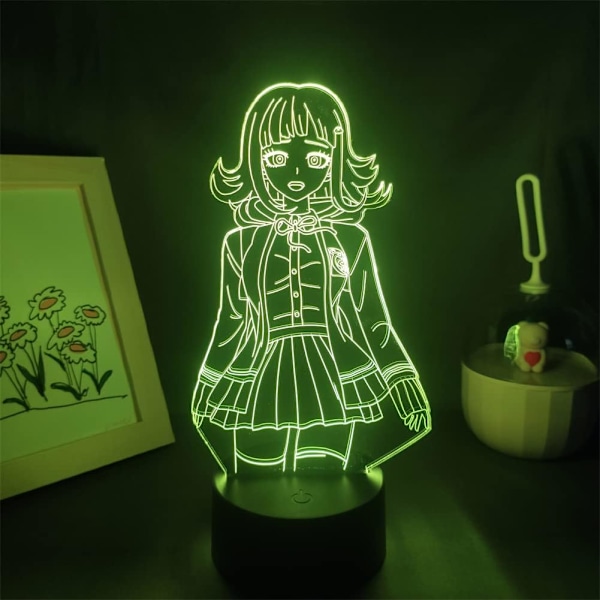 3D LED-illusion nattlampa Chiaki Nanami Animelampa USB 7/16 färger fjärrkontroll beröringsbrytare inredning RGB nattlampa för pojke och flicka födelsedagspresenter