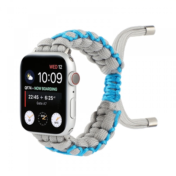 Paracord Watch Band Justerbar Flettet Rem til Apple Watch 38/40/41mm Rem Nylon Flettet Watch Band Udskiftning