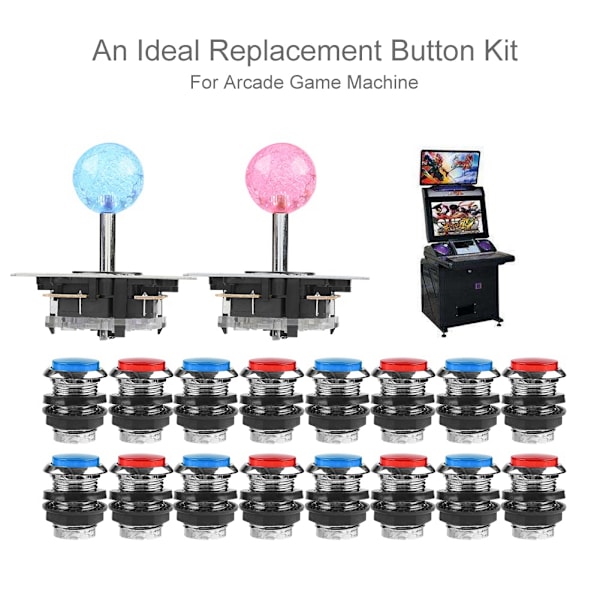 Tilbehør til Arcade Zero Delay USB Encoder DIY Kit Sæt Spil USB Kabel LED Knap