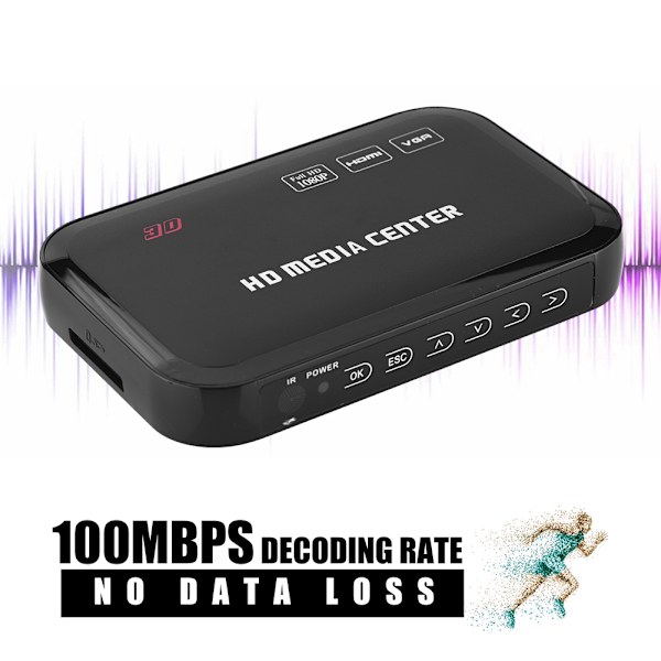 1080P VGA-medieafspiller Venstre Højre Lydkanaler VGA/HDmi AV/YPbPr Output Media Player