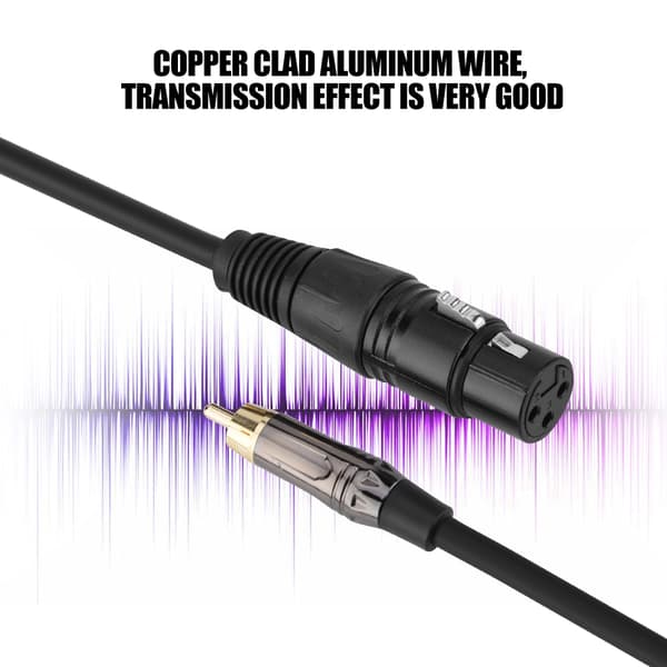 Høj kvalitet RCA han til XLR hun mikrofonkabel lyd mikrofonkabel (sort stik 3m)