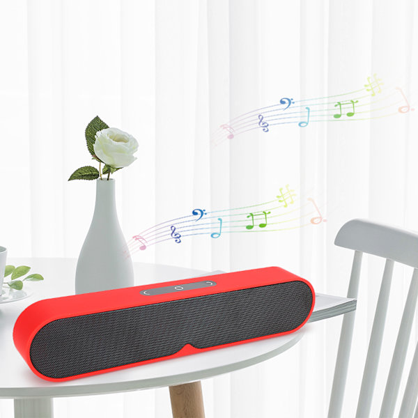 Bluetooth 5.0 Touch Speaker Trådlös Skrivbord Lång Standby Tid Musikspelare Röd