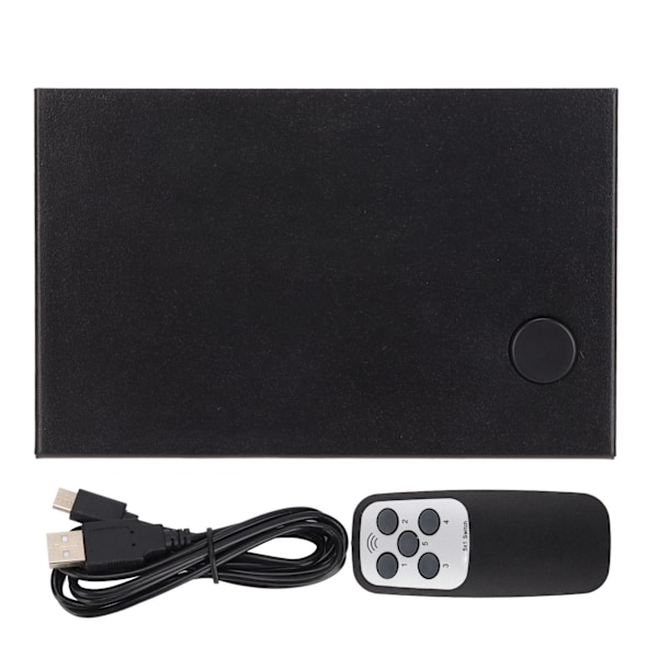 18 Gbps HD Multimedia Interface 2.0 5x1 Switcher 5 i 1 Ut Switch Selector med fjärrkontroll och laddningskabel