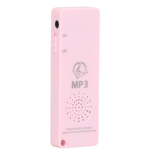 MP3-spelare med förlustfri ljudkvalitet, multifunktionell, bärbar, stödjer 64 GB minneskort, mini-MP3 för studenter, rosa