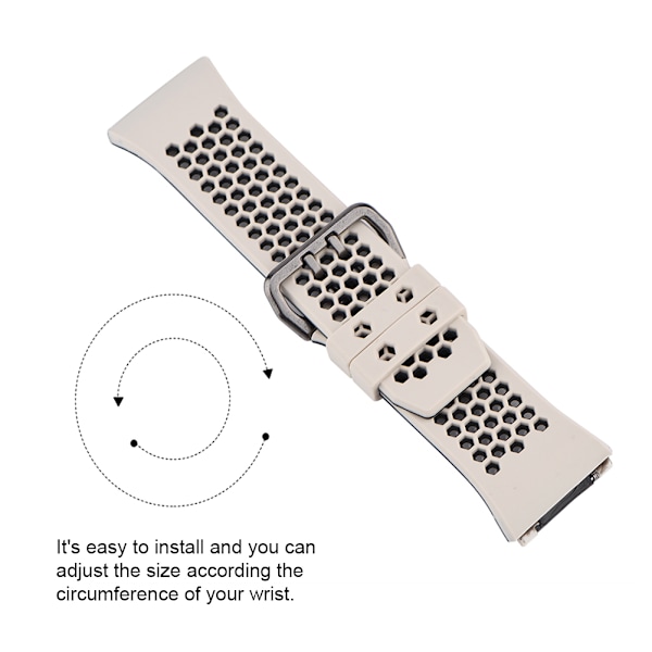 Silikonesportsarmbåndserstatning til Fitbit ionic farvebånd beige og sort