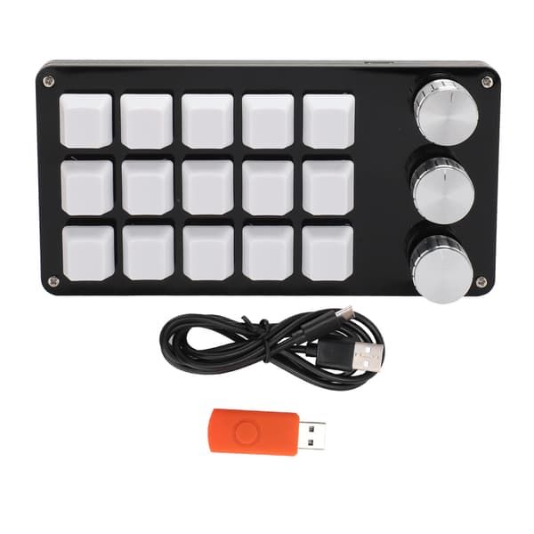 Mini tilpasset tastatur 15 taster 3 knotter programmerbar blå bryter Hot Swappable programmering makro tastatur for dataspill