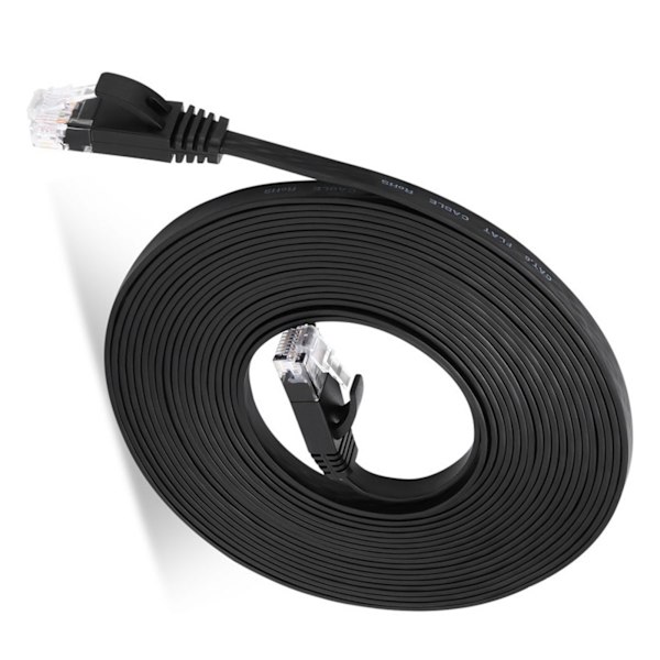 1000 Mbps Gigabit nettverkskabel 98ft RJ45 Port CAT6 nettverkskabel Ethernet-kabel for rutere datamaskiner svart
