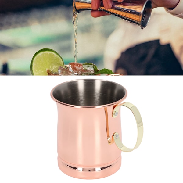 400 ml rustfrit cocktailkrus i rustfrit stål til barudstyr til hjemmet, kontoret og skolen Rose Gold