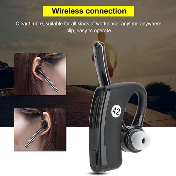 K-Shape Structure Single Bluetooth Wireless Ear Hook Walkie Talkie Headset Two Way Radio Headse