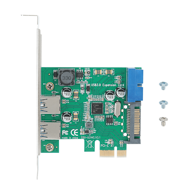 PCI-E til USB3.0 Udvidelsesadapter Riser-kort med beskyttelseschip til stationær computer