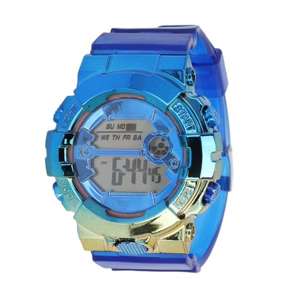 Digital Watch Gradient Color Fashionabel enkel elektronisk watch för studenter Par Blåguld