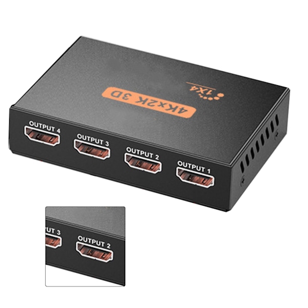 HD Multimedia Interface Splitter 1 ingång 4 utgång 5V 1A 4K Ljud Video Splitter för TV DVD-spelare