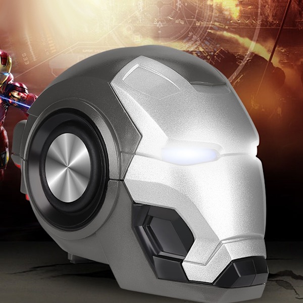 For Iron Man Hjelm Bluetooth Oppladbar Høytaler Støtte TF Minnekort /AUX /USB Høytaler