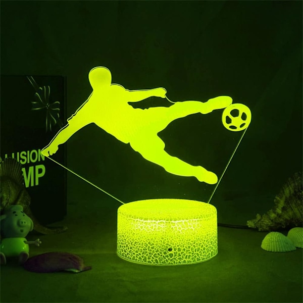 3D Fotball Nattlys Bordlampe Optisk Illusjon Lamper 7 Farge Skiftende Lys LED Bordlampe Jul Hjem Kjærlighet Bursdagsgave