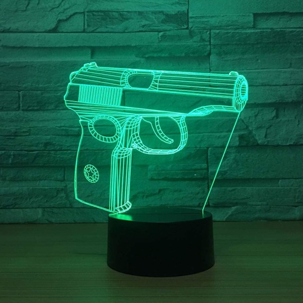 3D Asemakokoinen Yövalo Lamppu Illuusio 7 Väriä Vaihtuva Kosketuskytkin Pöytä Työpöydän Koriste Lamput Akryyli Tasainen ABS-Jalusta USB-Kaapeli Syntymäpäivälahja Lelut