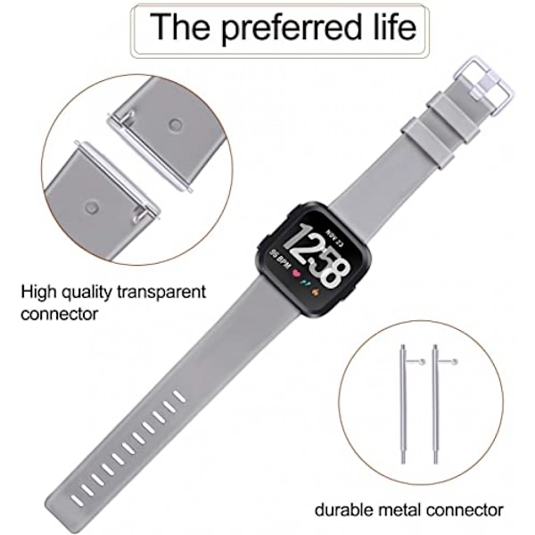 3-PACK Mjuka Silikonband för Fitbit Versa 2 / Fitbit Versa / Fitbit Versa Lite Klassiska Justerbara Sportband för Kvinnor Män Små Stora (Utan Trac
