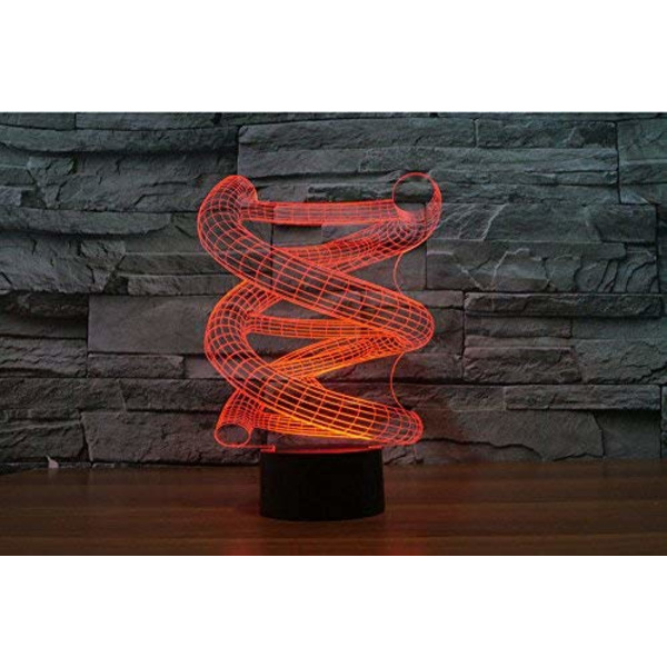 3D DNA Abstrakt Nattlys 7 Fargeendring LED Bordlampe Julegave