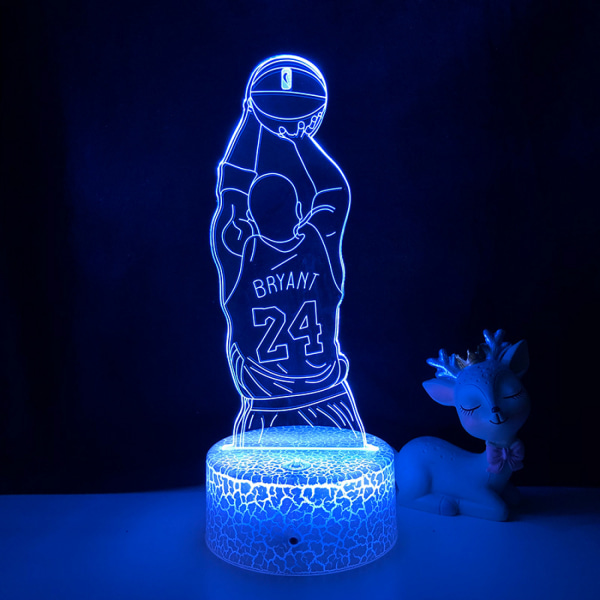 Qinwei Basketbollspelare Nattlampa 3D Illusion LED-lampa med fjärrkontroll Bästa födelsedagspresenten för sportälskare --- A3（Crack Seat）