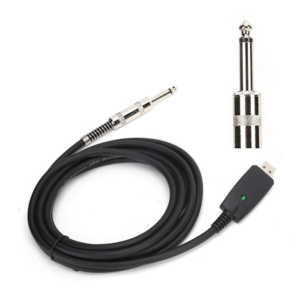 JORINDO JD6222 3 M USB-hane till 6,35 mm hane gitarrkabel USB-gitarrkabel ljudanslutningsadapterkabel