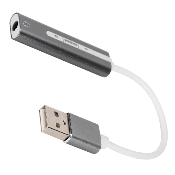 USB-ljudkort i aluminiumlegering, extern datorljudkort för alla datorsystem 7.1 Stereo