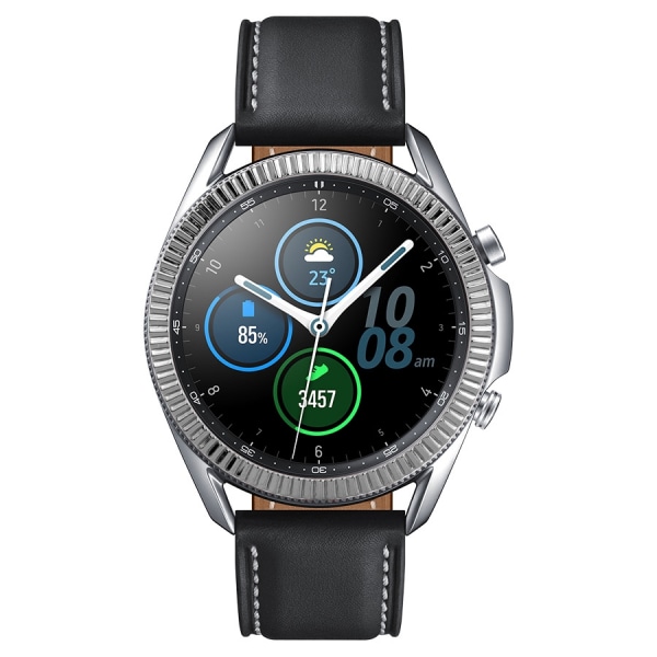 Ramdesign för Samsung Galaxy Watch 46mm Ram Ring Lim Adhesive Ramskydd Anti Scratch Rostfritt Stål Skydd