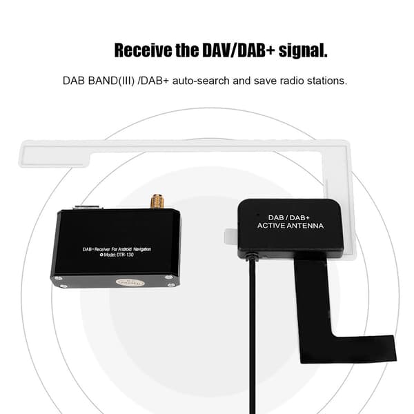 Bluetooth DAB/DAB+ Band Bil Digital Broadcast Radio Receiver Box för Android APP-kontroll