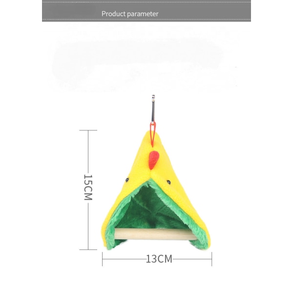 Papegøye Hengekøye, Stressavlastende Fuglelykkelig Telt, Hengende Rede Tykk Varmt Trekant Fugl, Egnet for Små Papegøyer