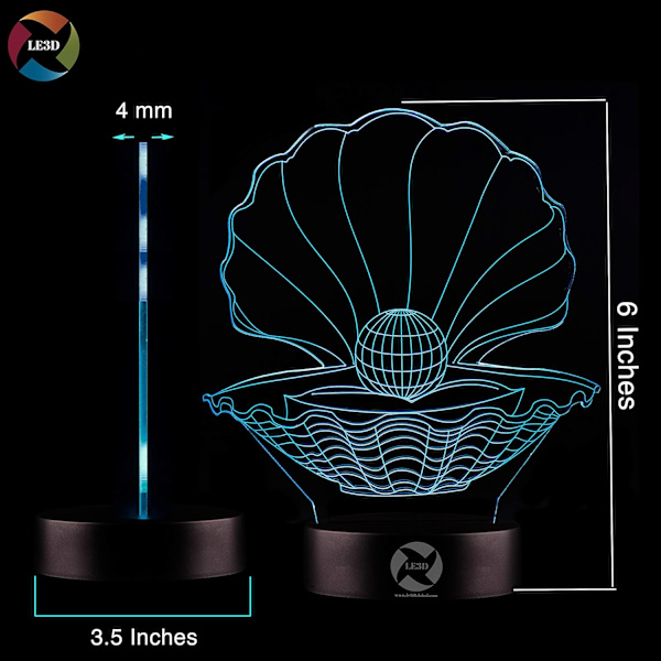 3D Optisk Illusions Nattlys - 7 LED Fargeskiftende Lampe - Kaldt Mykt Lys Trygt for Barn - Skaper Fantastiske Drømmer