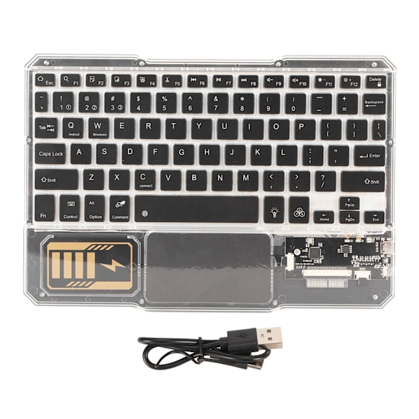 Bluetooth-tastatur Multifunksjon Ultra Slim Gjenladbar Bakgrunnsbelysning RGB-nettbrett-tastatur for IOS for Android