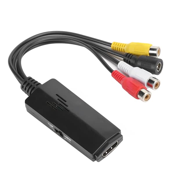 Universal Mini AV till HDMI-omvandlare Kort linje Högdefinitionsvideoadapter AV2HDMI