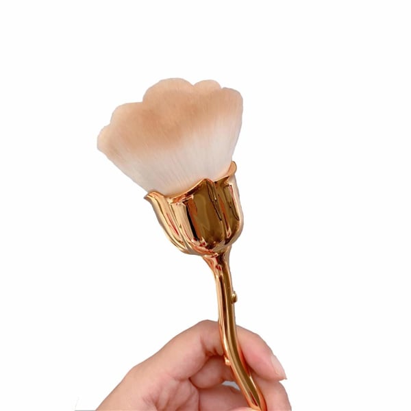 1 stk Gold Rose Makeup Brush ， Blush Brush Fashion Beauty Tool ， Super Large Face Powder Makeup Brushes for Powder Kosmetisk verktøy