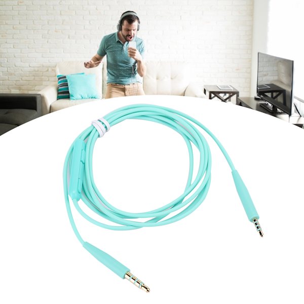 3,5 mm till 2,5 mm ljudkabel med mikrofon för OE2iQC25QC35 SoundTrue-hörlurar, grön