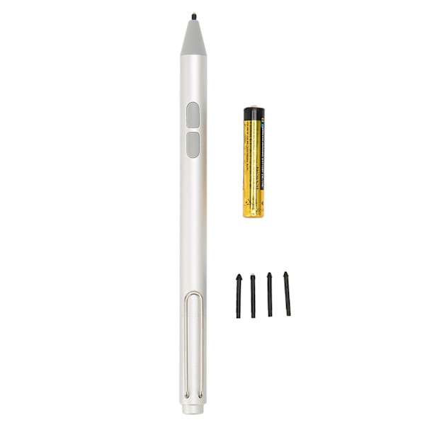 Aktiv stylus 4096 nivåer tryckkänslig lutningsfunktion kapacitiv styluspenna för Microsoft Silver