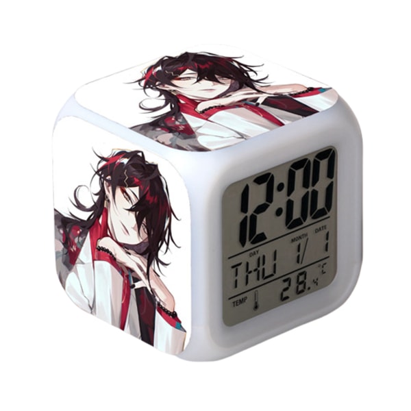 Wekity Anime  Alarm Clock One Piece LED Square Clock Digital Alarm Clock with Time, Temperature, Alarm, Date