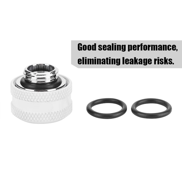 2 st / förpackning Vattenkylning Kompressionskoppling för styv akryl tub OD 12mm Vit