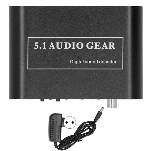 USB Port Digital Audio Sound Decoder Converter DTS/AC3/6CH LPCM Til 5.1 Analog Output 2.1EU Stik 100‑240V